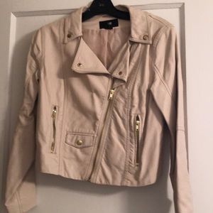 Faux leather pink jacket